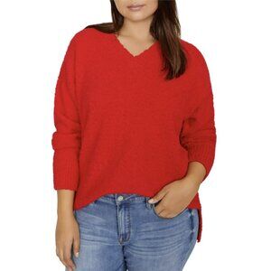 Women's Red V-Neck Sweater